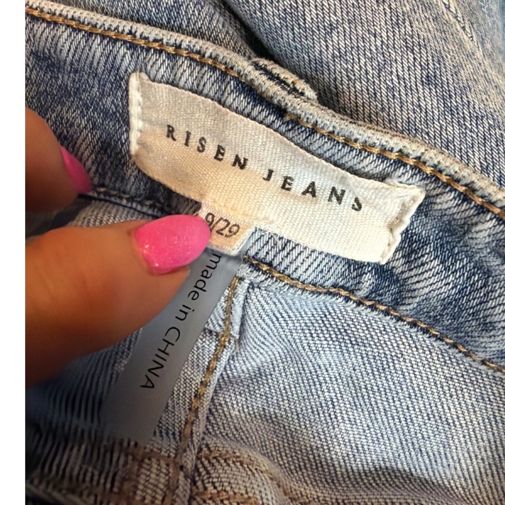 Risen Jeans Barrel Leg Women 9 29 (31 taped) Light Wash Seam Detail RDP5933 - Picture 6 of 13